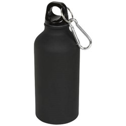 Obrázky: Matná sportovní láhev s karabinkou 400 ml, černá