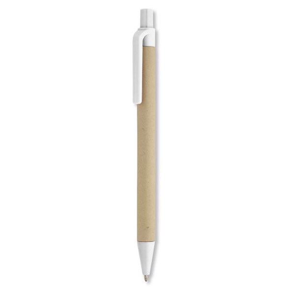 Obrázky: Ekologické kuličkové pero, bílo-přírodní, Obrázek 2