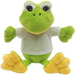 Zobrazit detaily pro Zelená plyšová žába s bílým tričkem Obrázky: Zelená plyšová žába s bílým tričkem