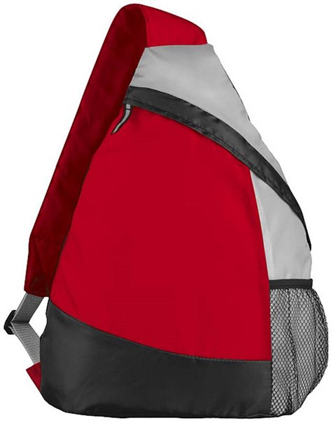 Obrázky: Červeno-šedý polyesterový triangl batoh