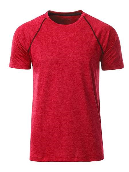 Obrázky: Pánské funkční tričko SPORT 130, červený melír S, Obrázek 2