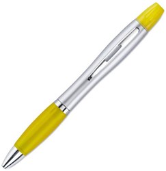 Obrázky: 2 v 1 plastové pero se žlutým zvýrazňovačem
