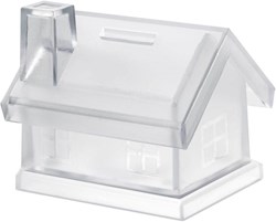 Zobrazit detaily pro Průhledná plastová pokladnička - domeček Obrázky: Průhledná plastová pokladnička - domeček