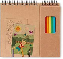 Zobrazit detaily pro Kroužkový blok + omalovánky s pastelkami Obrázky: Kroužkový blok + omalovánky s pastelkami