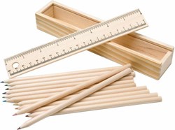 Zobrazit detaily pro Barevná sada 12 pastelek v dřevěném boxu Obrázky: Barevná sada 12 pastelek v dřevěném boxu