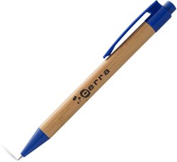 Obrázky: Bambusové kuličkové pero, modré doplňky, ČN