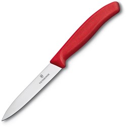 Zobrazit detaily pro Červený nůž na zeleninu VICTORINOX,hladký10cm Obrázky: Červený nůž na zeleninu VICTORINOX,hladký10cm