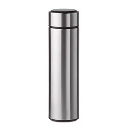 Zobrazit detaily pro Nerezová láhev 450ml s dotykovým teploměrem, stříbrná Obrázky: Nerezová láhev 450ml s dotykovým teploměrem, stříbrná