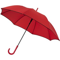 Obrázky: Pevný červený deštník s černým lemem, autom.