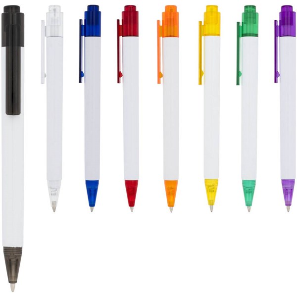 Obrázky: Bílé kuličkové pero s fialovým klipem a špičkou, Obrázek 7