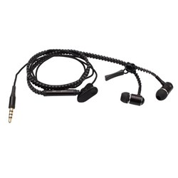 Obrázky: Špuntová sluchátka s kabelem na zip černá