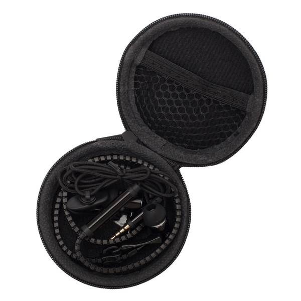 Obrázky: Špuntová sluchátka s kabelem na zip černá, Obrázek 2