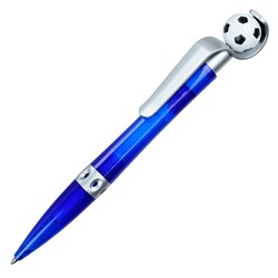 Obrázky: Modré plast. kuličkové pero s fotbalovým míčem