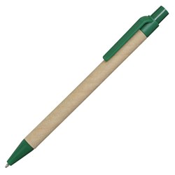 Obrázky: Papírové kuličkové pero se zelenými plast. doplňky