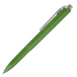 Obrázky: Zelené plastové kuličkové pero s průhledným klipem