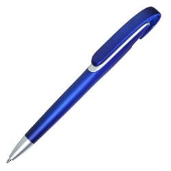 Obrázky: Plastové metalické kuličkové pero v modré barvě