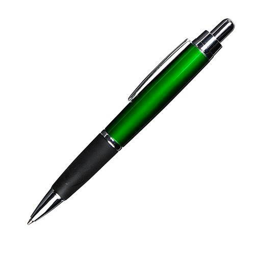 Obrázky: Zelené plast. pero s černým úchopem, Obrázek 2
