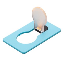 Obrázky: Světle modrá výklopná LED svítilna z ABS