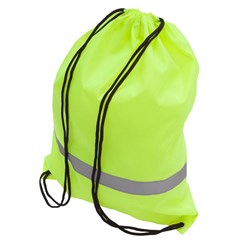 Obrázky: Stahovací batoh s reflexním páskem, žlutý