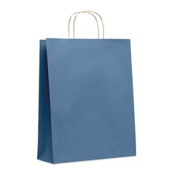 Obrázky: Papírová taška modrá 32x12x40cm, kroucená držadla