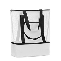 Obrázky: Síťovaná RPET nákupní nebo plážová taška, bílá