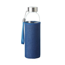Obrázky: Skleněná láhev 500ml v modrém neoprenovém pouzdře