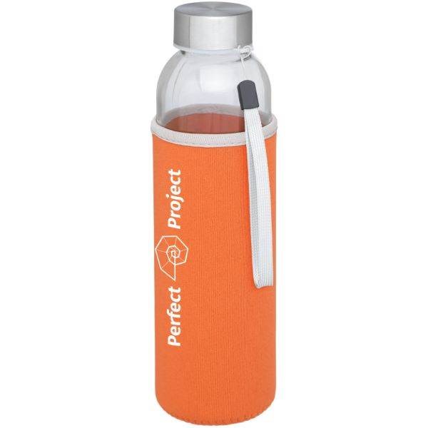 Obrázky: Oranžová skleněná sportovní láhev, 500ml, Obrázek 6