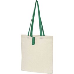 Obrázky: Přírodní nákupní taška, zelené držadla, BA 100g