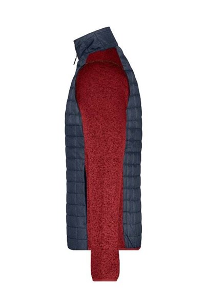 Obrázky: Pán. melír bunda s plet.rukávy,červená/antracit M, Obrázek 3