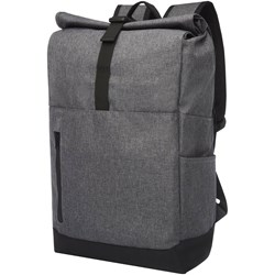 Obrázky: Polyesterový rolovací batoh na notebook, šedý