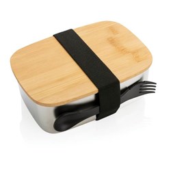 Obrázky: Nerezová krabička na jídlo s bambusovým víkem