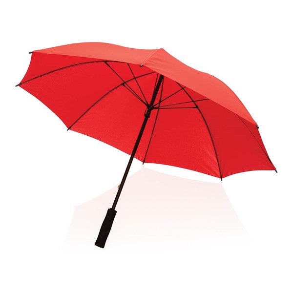 Obrázky: Červený větru odolný manuální deštník rPET, Obrázek 5