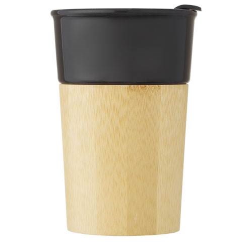 Obrázky: Černý porcelánový hrnek 320 ml s bambusem, Obrázek 6