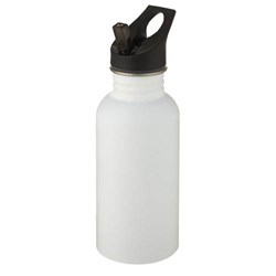 Obrázky: Matná sportovní láhev z nerez. oceli 500 ml bílá