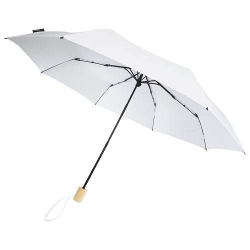 Obrázky: Skládací rPET větru odolný deštník, bílý