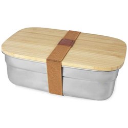 Obrázky: Obědová krabička z nerezové oceli s bambus. víčkem