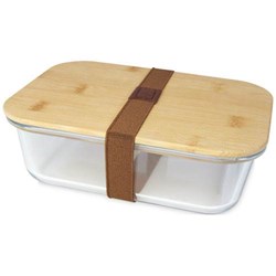 Obrázky: Skleněná obědová krabička s bambusovým víčkem