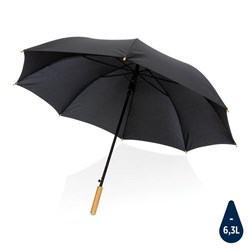 Obrázky: Automatický deštník rPET, madlo bambus, černý