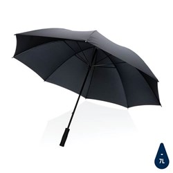 Obrázky: Černý větru odolný rPET deštník, manuální