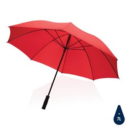 Obrázky: Červený větru odolný rPET deštník, manuální