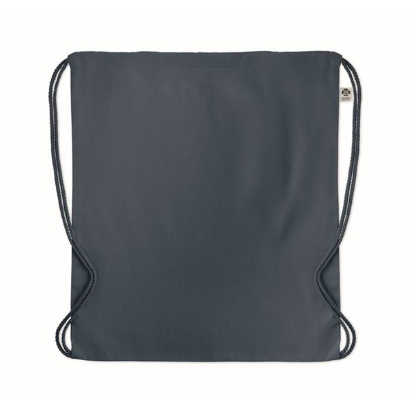Obrázky: Stahovací batoh z bio bavlny, šedo-modrý, Obrázek 2