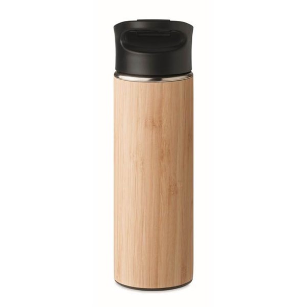 Obrázky: Bambusová dvoustěnná láhev, 450 ml, hnědá, Obrázek 8
