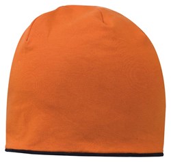 Obrázky: Dvoubarevná dvojitá čepice z bavlny oranžovo/černá