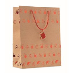 Obrázky: Vánoční papírová taška 25x11x32 cm, červený motiv