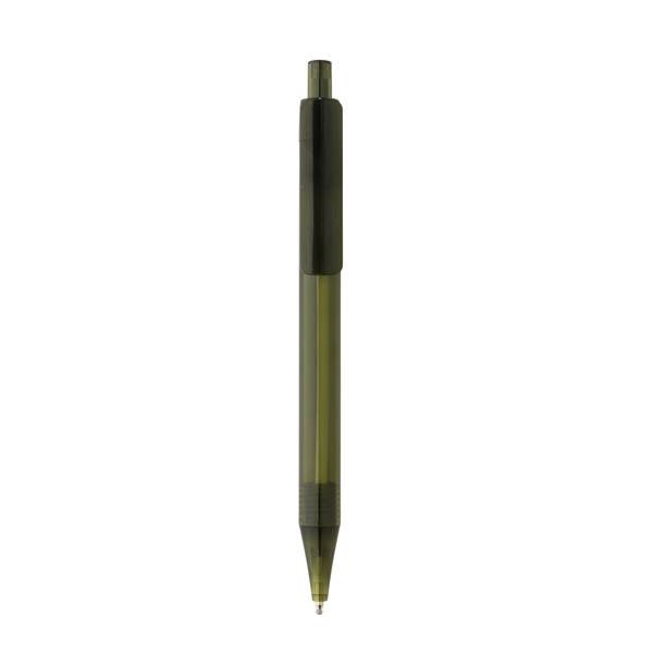 Obrázky: Průhledné pero X8 z GRS RPET, zelené, Obrázek 2