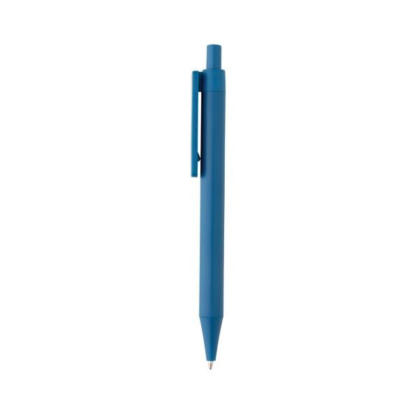 Obrázky: Modré pero z recykl. plastu GRS RABS, bambus. klip, Obrázek 3