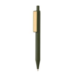 Obrázky: Zelené pero z recykl. plastu GRS RABS,bambus. klip