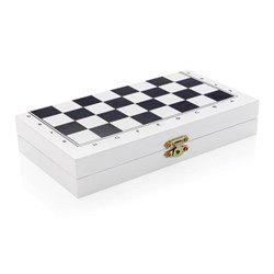 Obrázky: FSC® dřevěná sada stolních her 3v1 v bílé krabičce