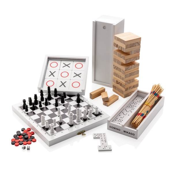 Obrázky: FSC® dřevěná sada stolních her 3v1 v bílé krabičce, Obrázek 9