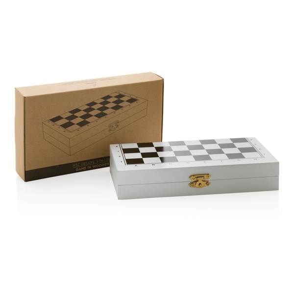 Obrázky: FSC® dřevěná sada stolních her 3v1 v bílé krabičce, Obrázek 13